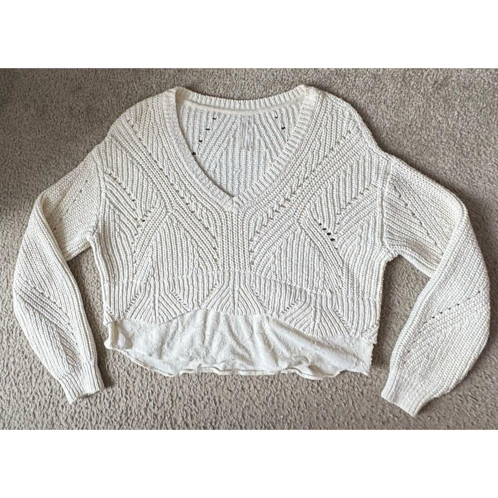 Anthropologie Cream Knit Sweater